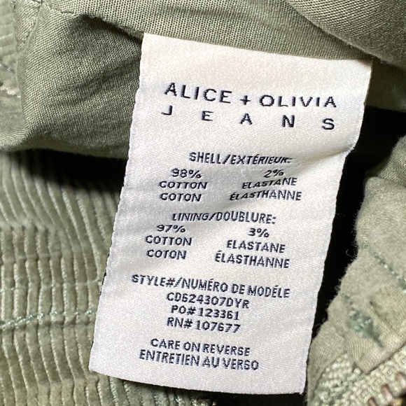 Alice + Olivia Green Corduroy Mini Dress - Picture 5 of 8
